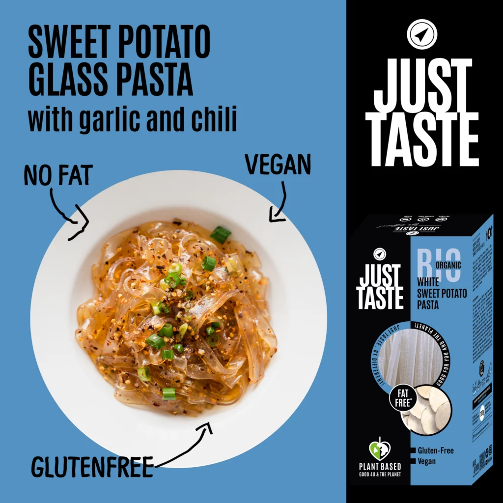 JT_amazon_2024_Rezept_weissesuesskartoffel_EN Ingredients Purple Sweet Potato Fettucine with Puttanesca Sauce